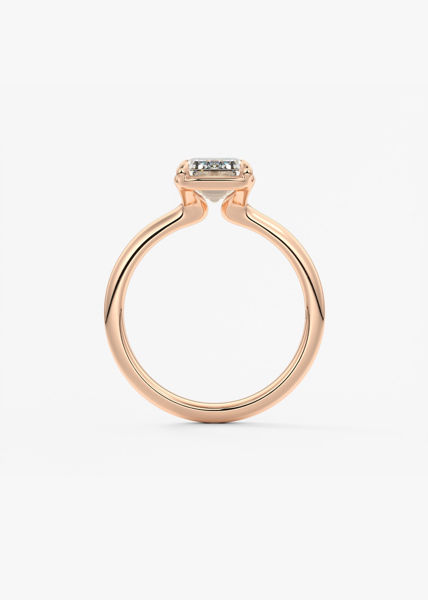 Emerald Bezel Lab Grown Diamond Engagement Ring