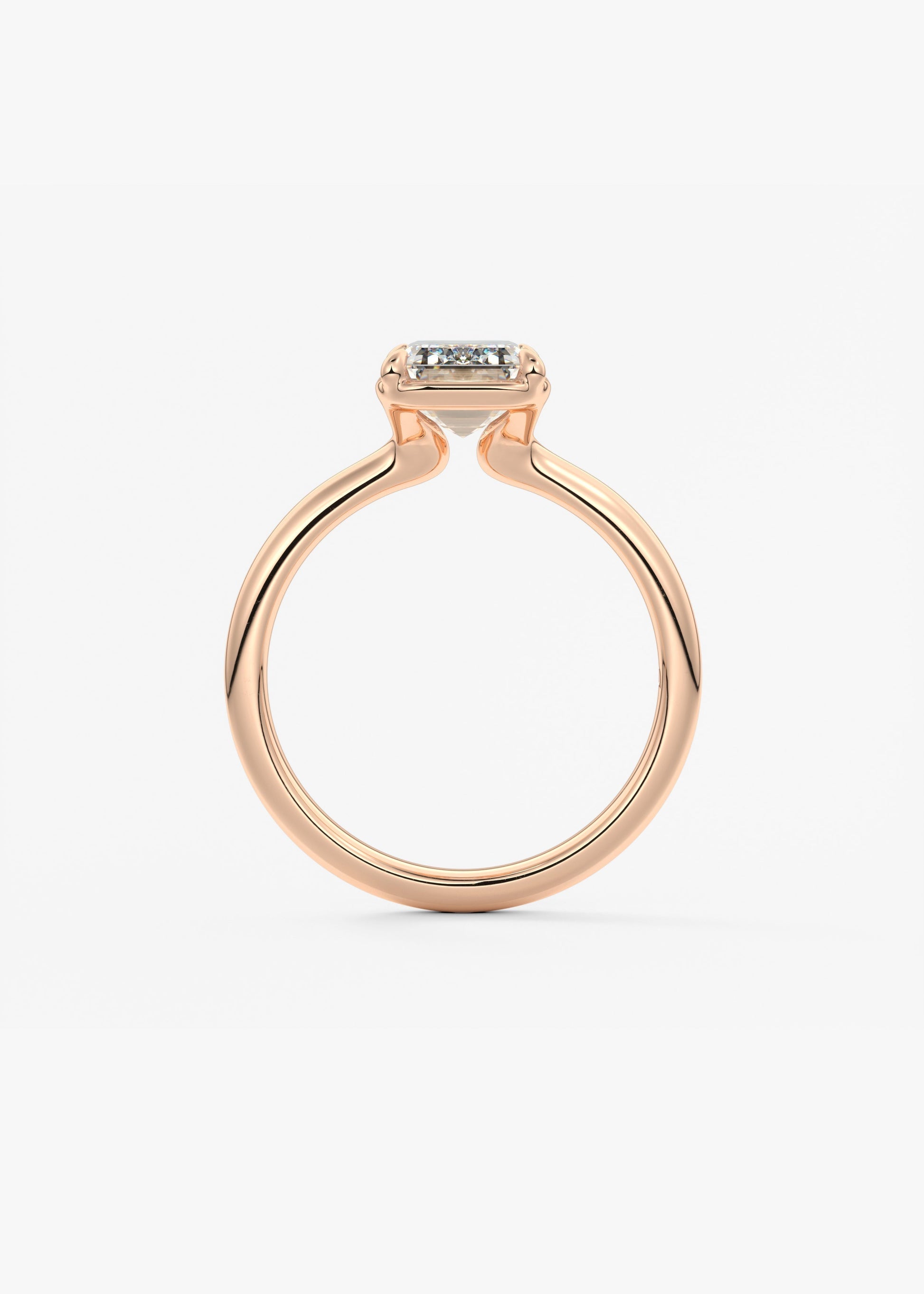 Emerald Bezel Lab Grown Diamond Engagement Ring