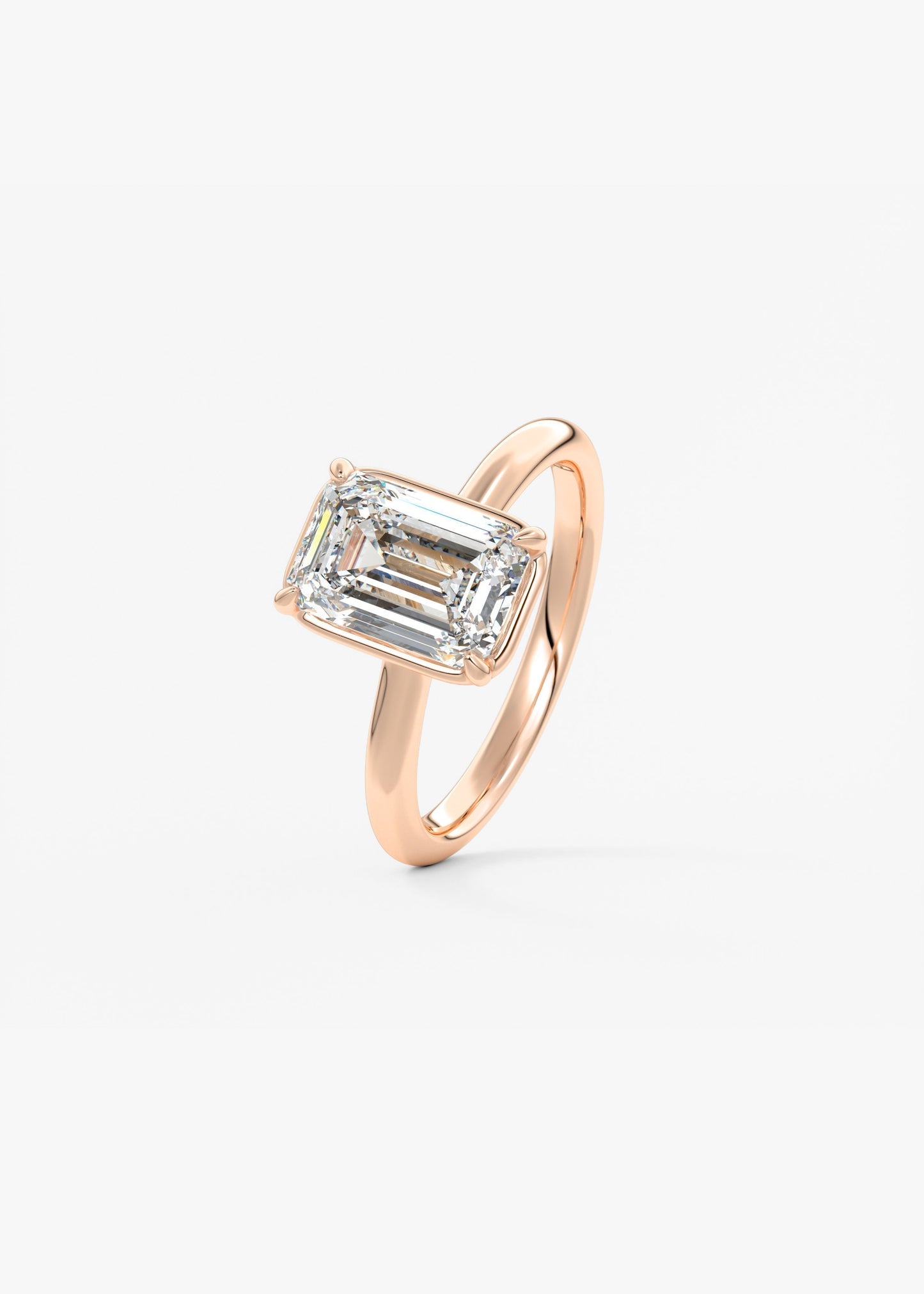 Emerald Bezel Lab Grown Diamond Engagement Ring