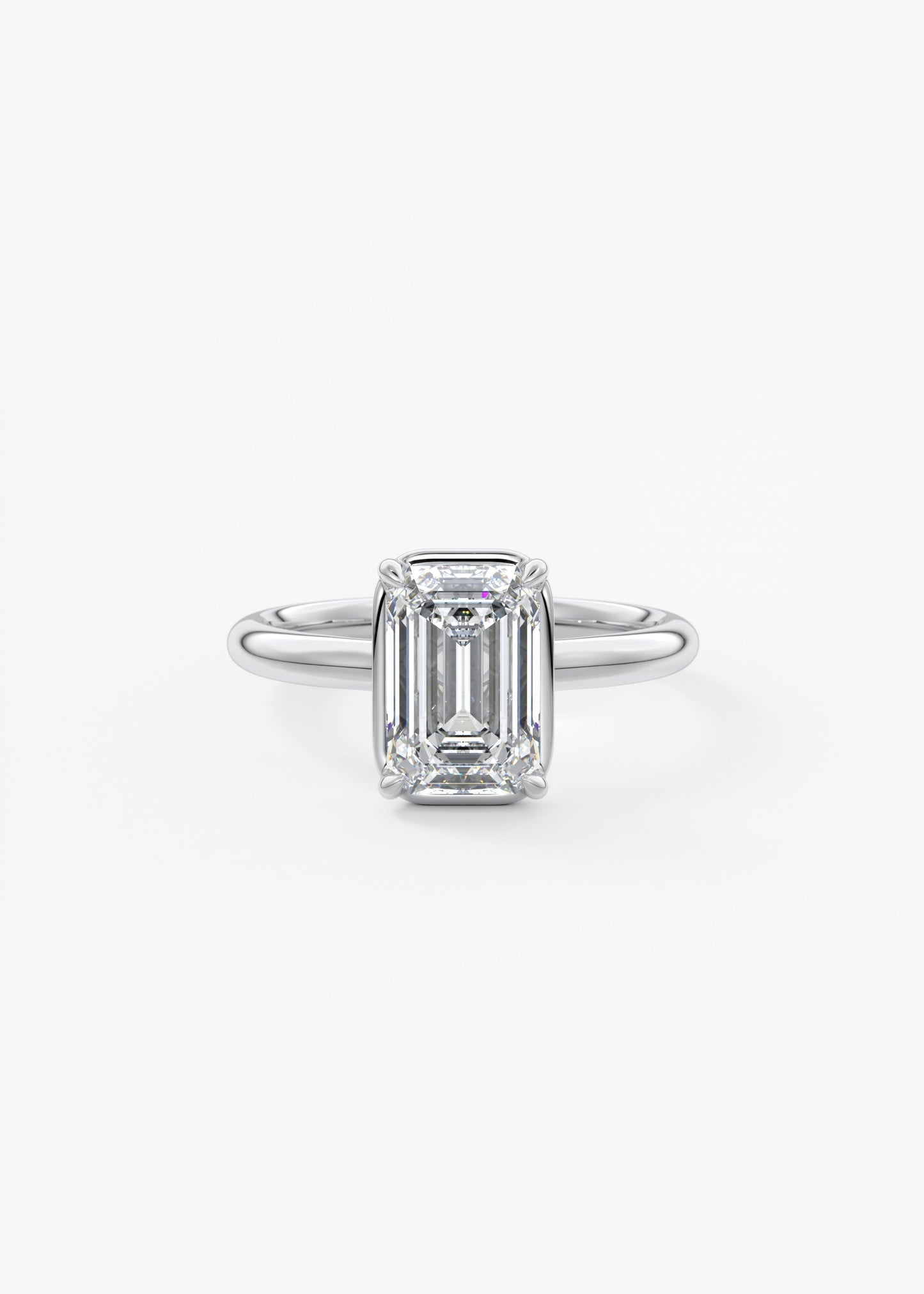 Emerald Bezel Lab Grown Diamond Engagement Ring