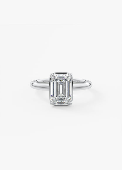 Emerald Bezel Lab Grown Diamond Engagement Ring