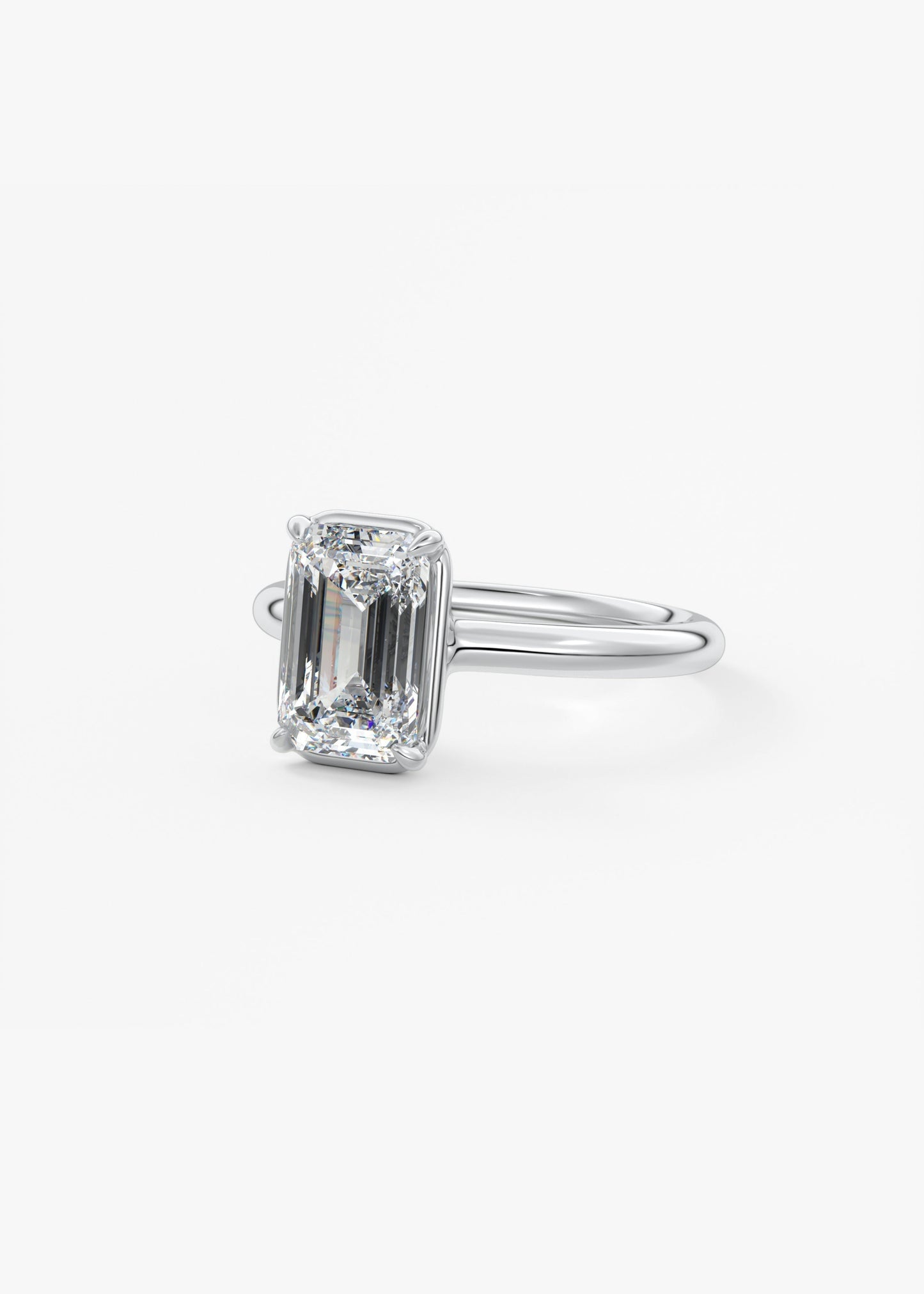 Emerald Bezel Lab Grown Diamond Engagement Ring
