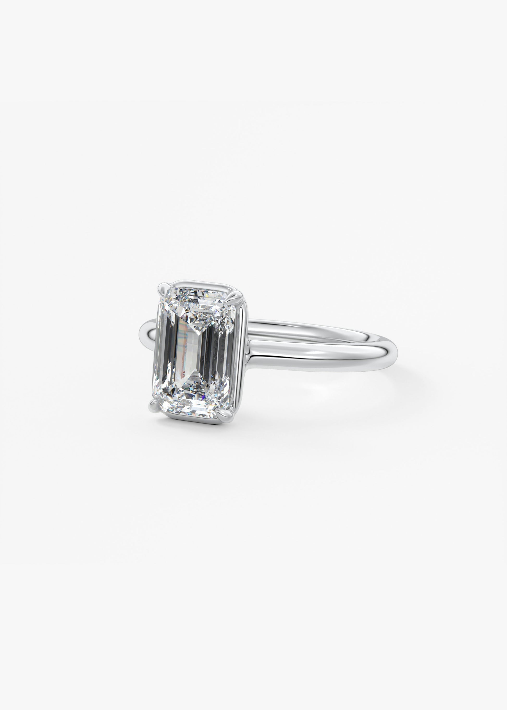 Emerald Bezel Lab Grown Diamond Engagement Ring
