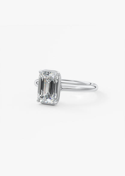 Emerald Bezel Lab Grown Diamond Engagement Ring