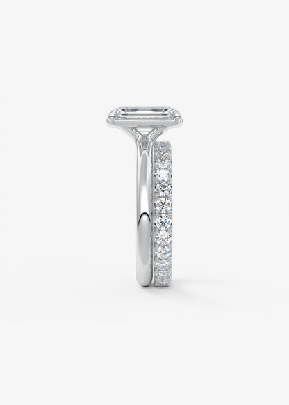 Emerald Bezel Lab Grown Diamond Engagement Ring
