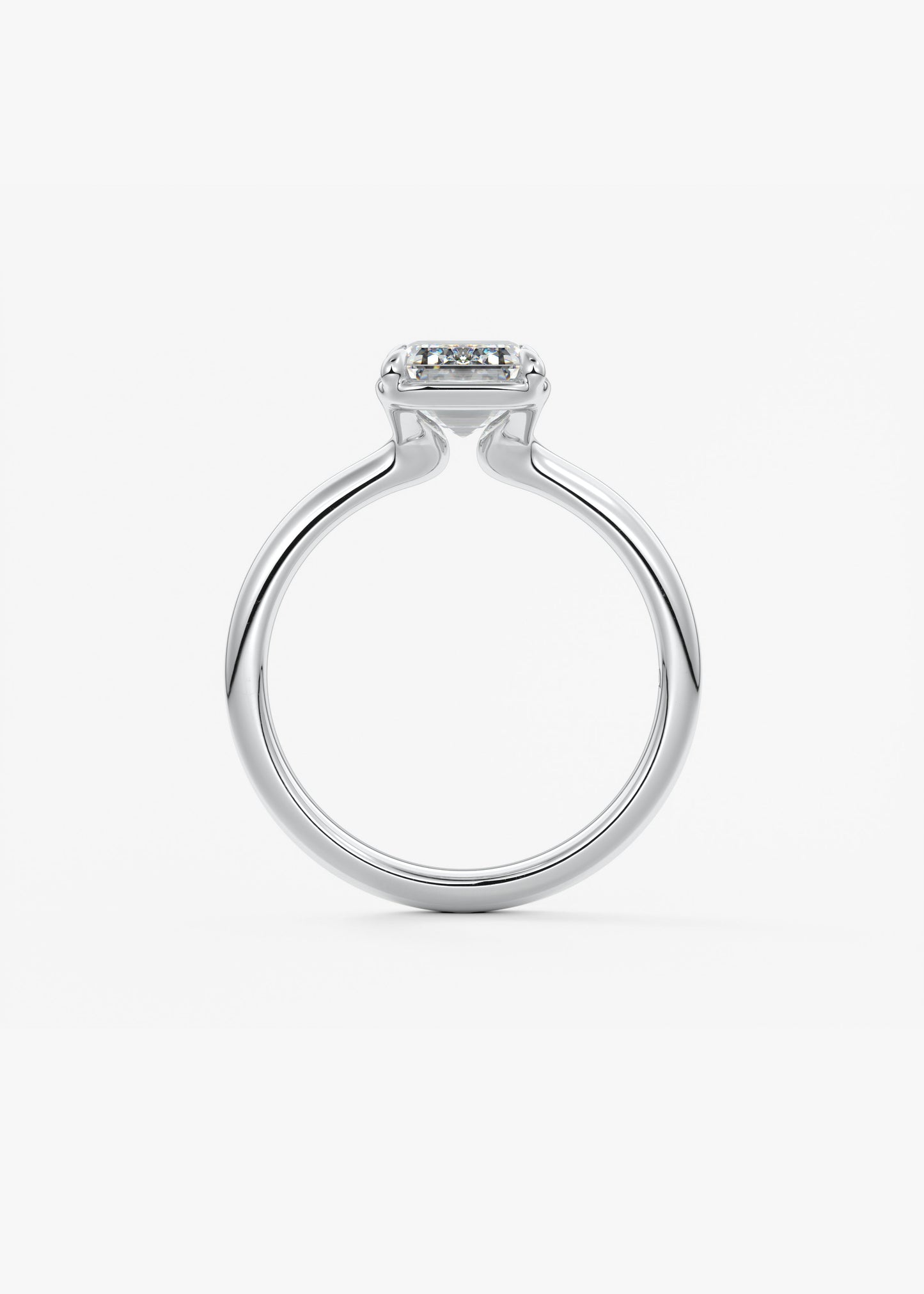 Emerald Bezel Lab Grown Diamond Engagement Ring