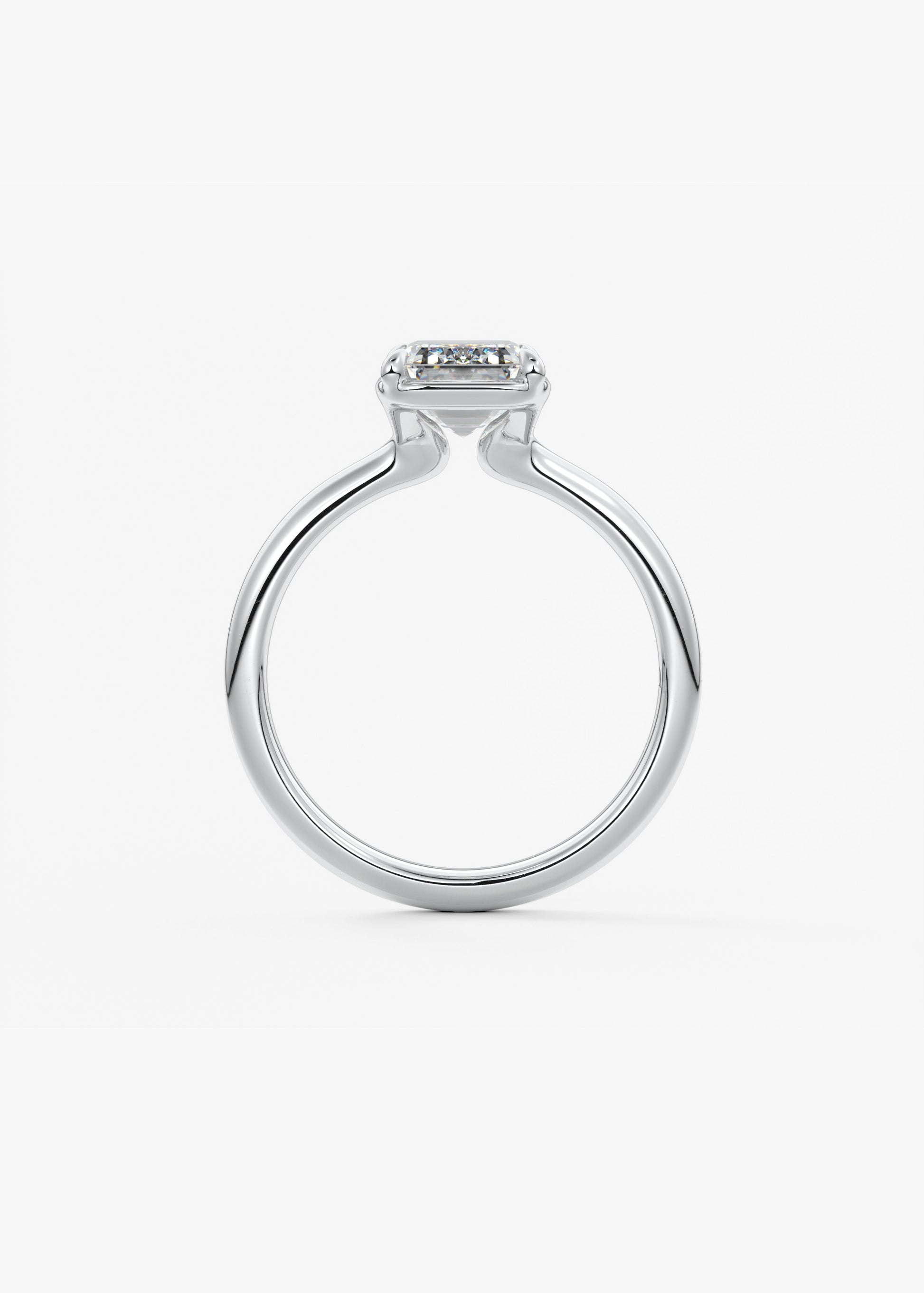 Emerald Bezel Lab Grown Diamond Engagement Ring