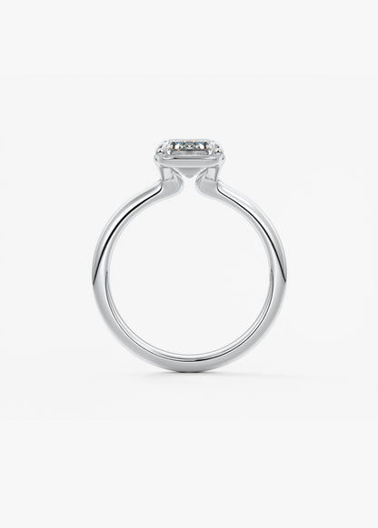 Emerald Bezel Lab Grown Diamond Engagement Ring