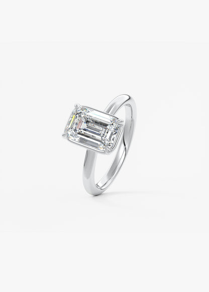 Emerald Bezel Lab Grown Diamond Engagement Ring