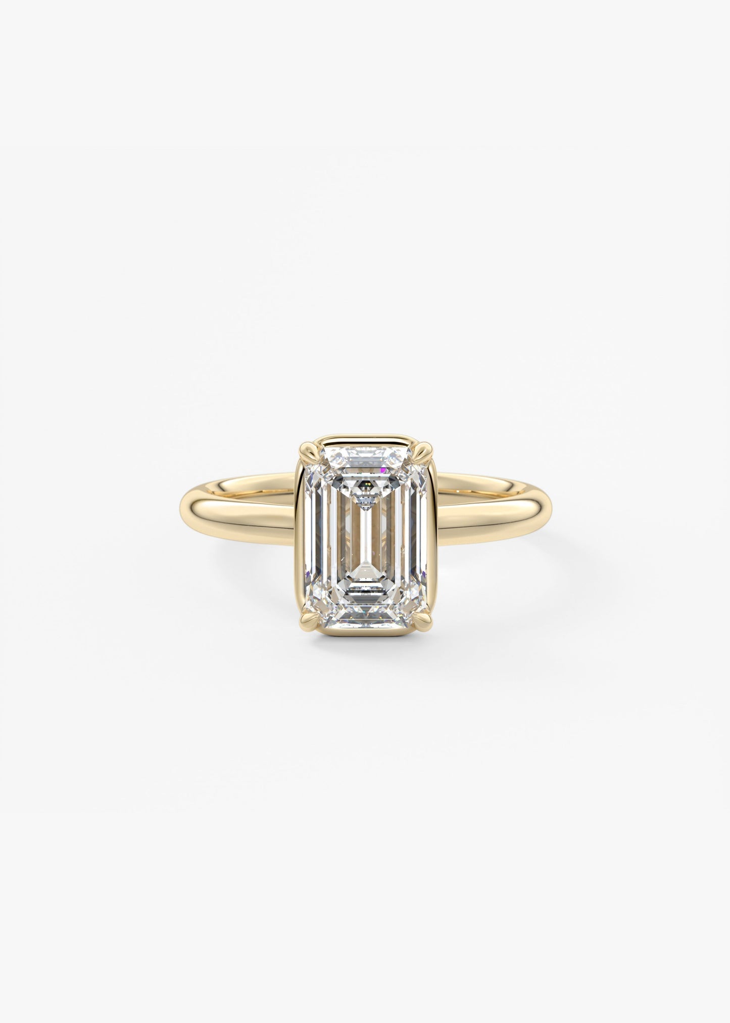 Emerald Bezel Lab Grown Diamond Engagement Ring
