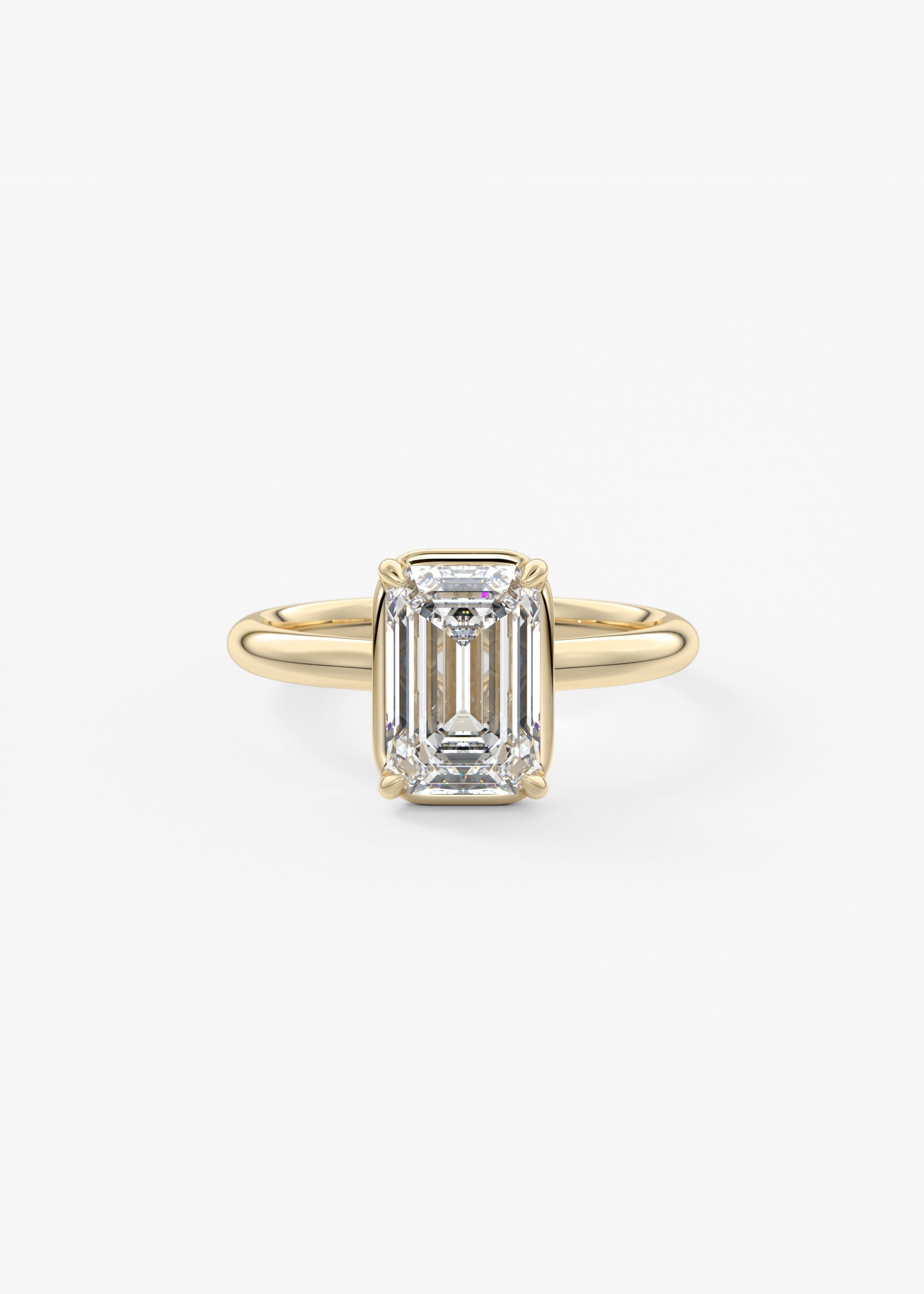 Emerald Bezel Lab Grown Diamond Engagement Ring