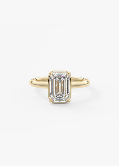 Emerald Bezel Lab Grown Diamond Engagement Ring