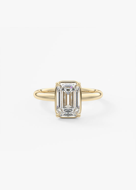 Emerald Bezel Lab Grown Diamond Engagement Ring