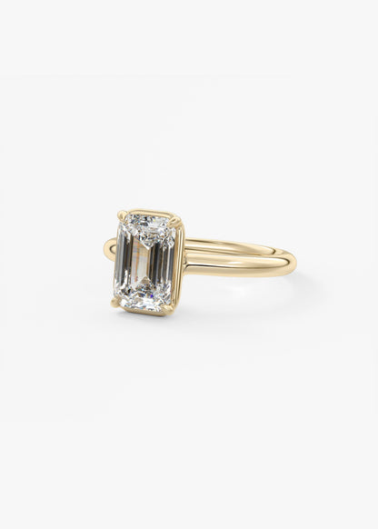 Emerald Bezel Lab Grown Diamond Engagement Ring