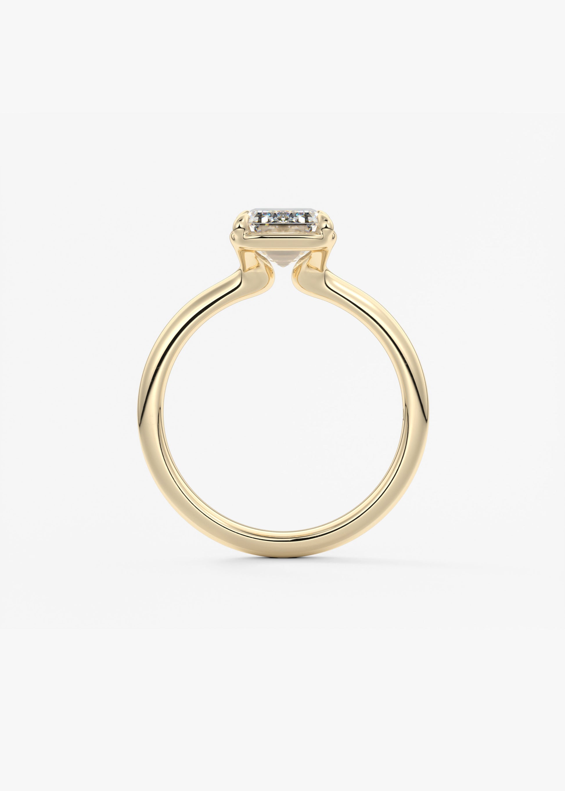 Emerald Bezel Lab Grown Diamond Engagement Ring