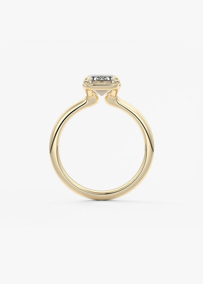 Emerald Bezel Lab Grown Diamond Engagement Ring
