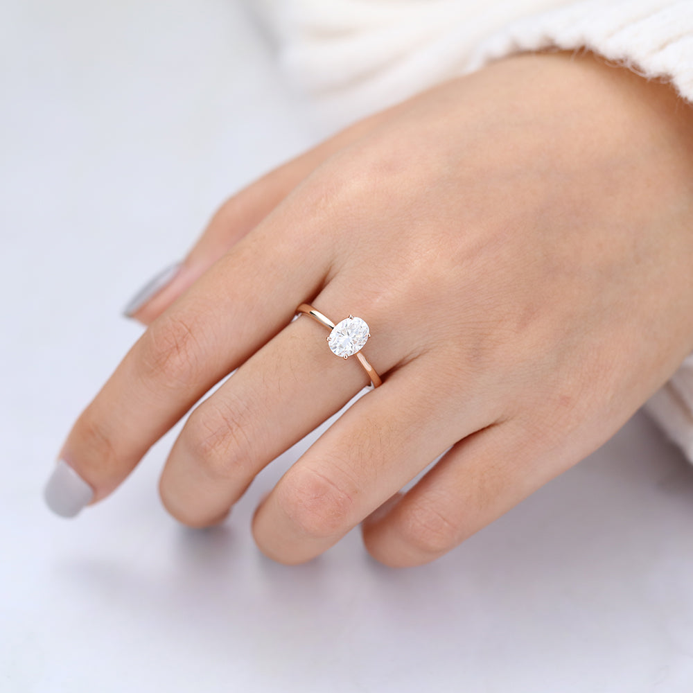 Oval Solitaire Lab-Grown Diamond Engagement Ring
