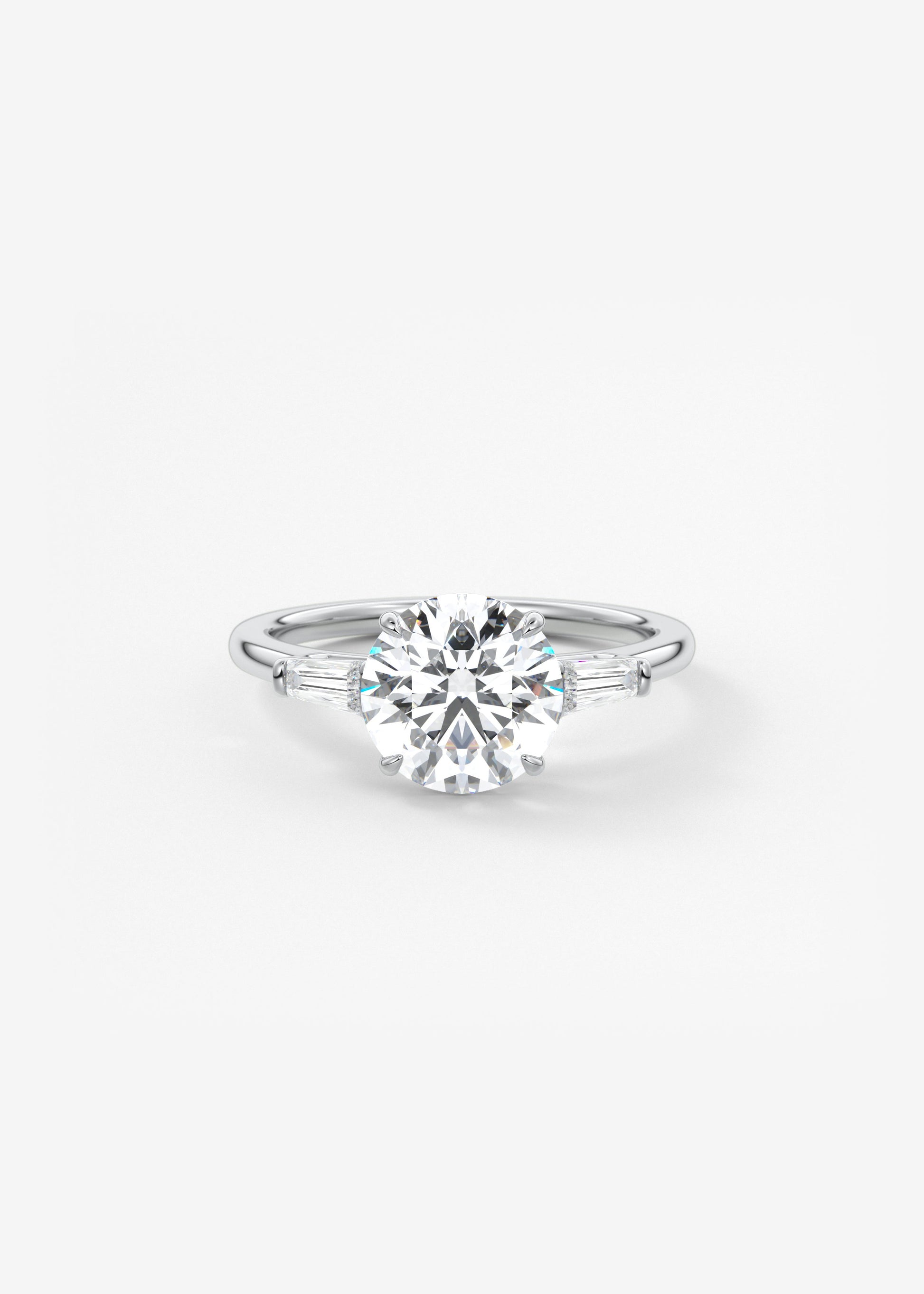 Round Three Stone Lab Grown Diamond Engagement Ring