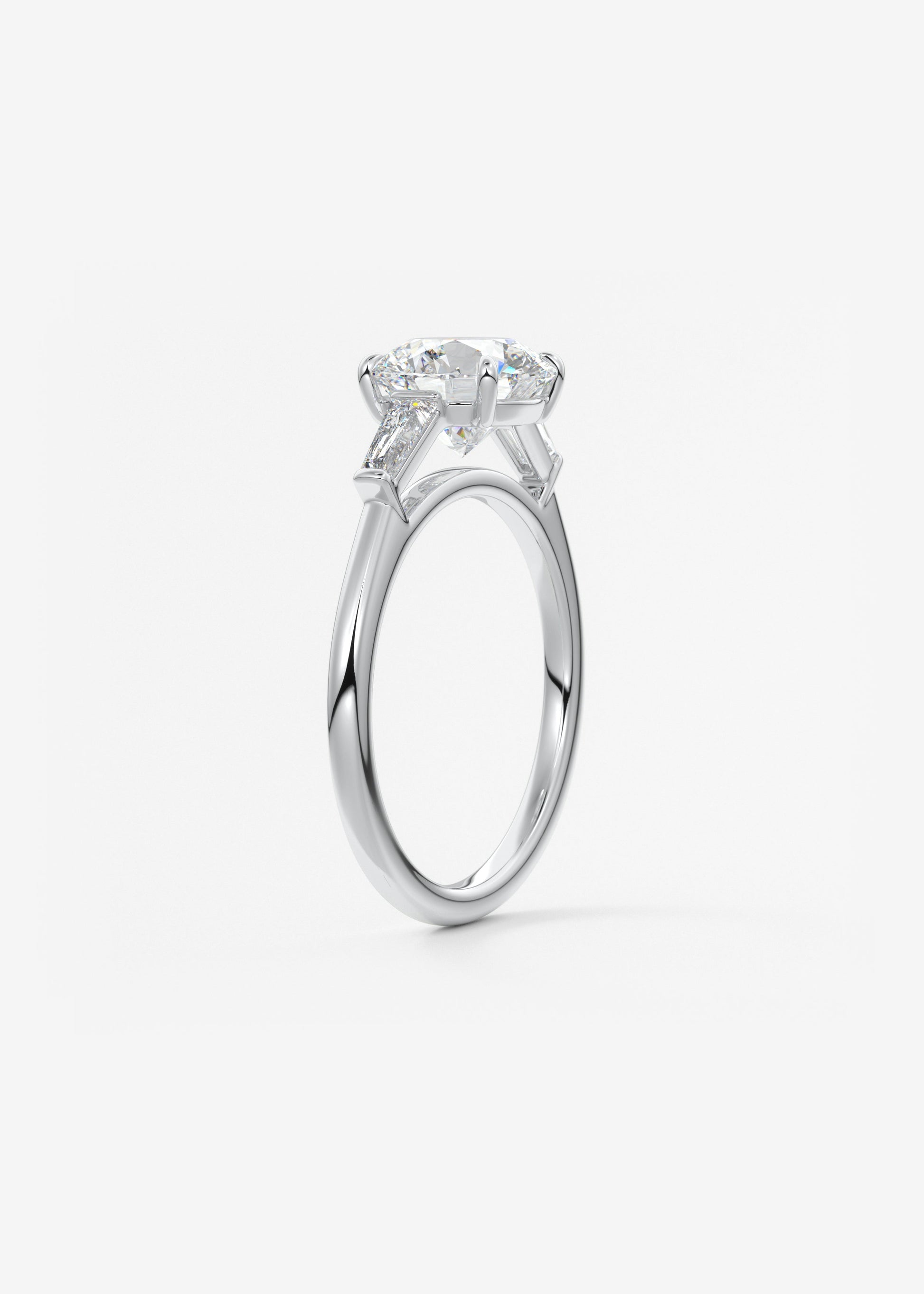 Round Three Stone Lab Grown Diamond Engagement Ring