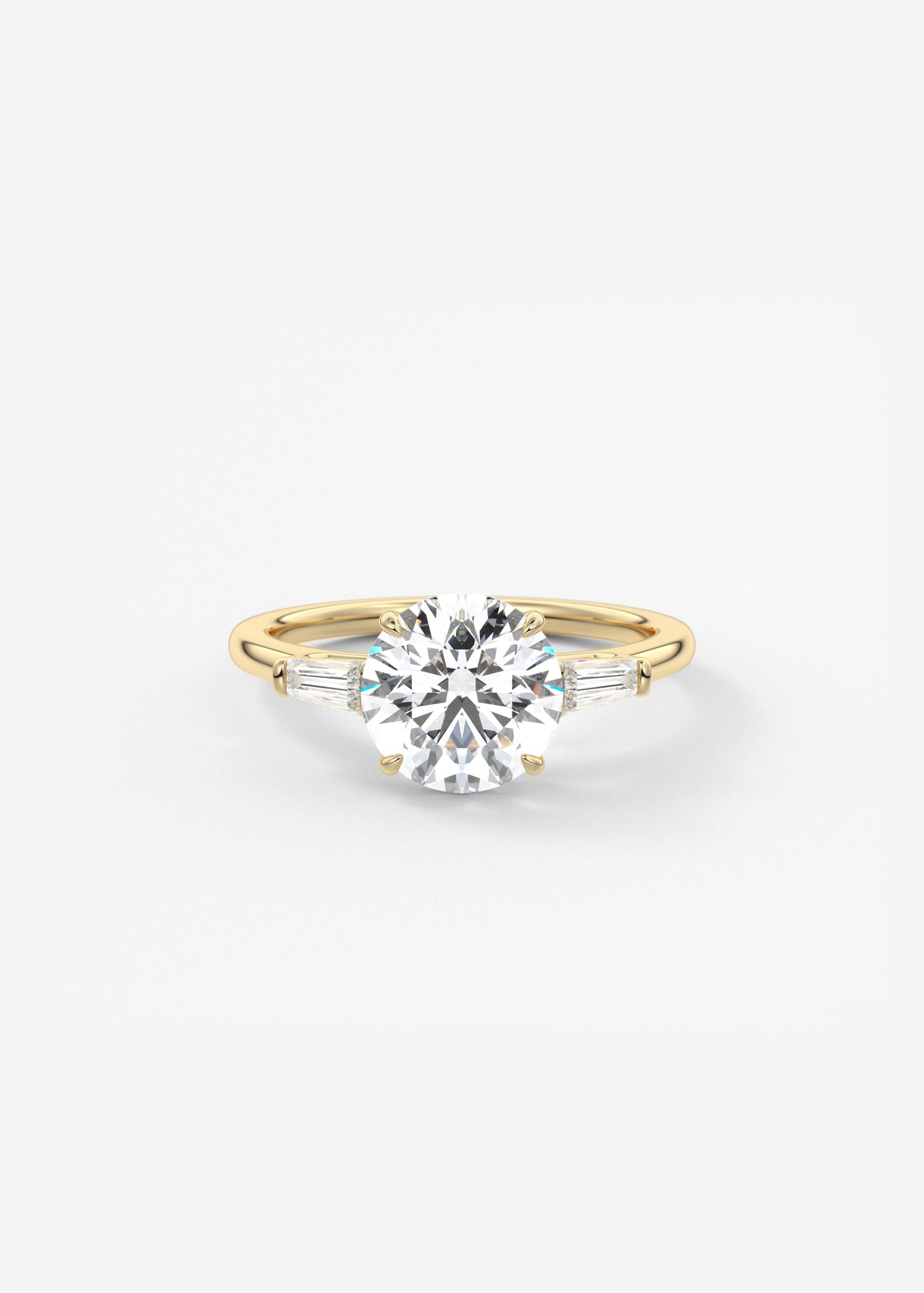 Round Three Stone Lab Grown Diamond Engagement Ring
