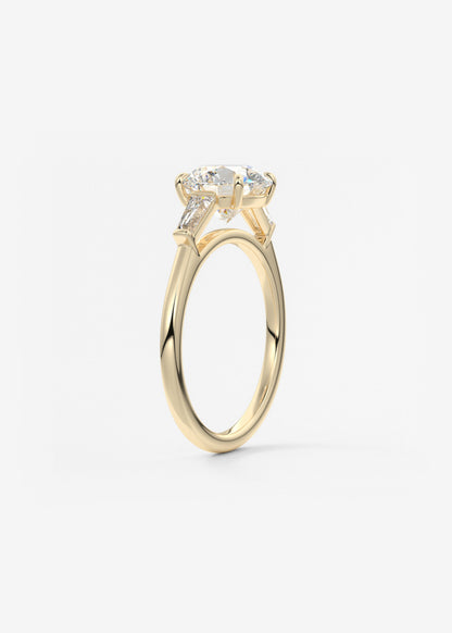 Round Three Stone Lab Grown Diamond Engagement Ring