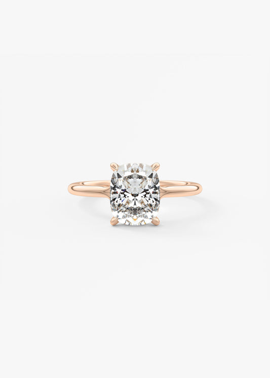 Elongated Cushion Split Shank Lab Grown Diamond Engagement Ring
