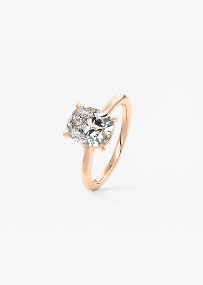 Elongated Cushion Split Shank Lab Grown Diamond Engagement Ring