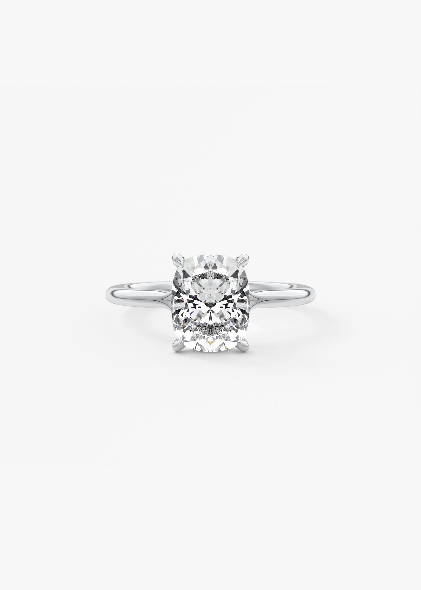 Elongated Cushion Split Shank Lab Grown Diamond Engagement Ring