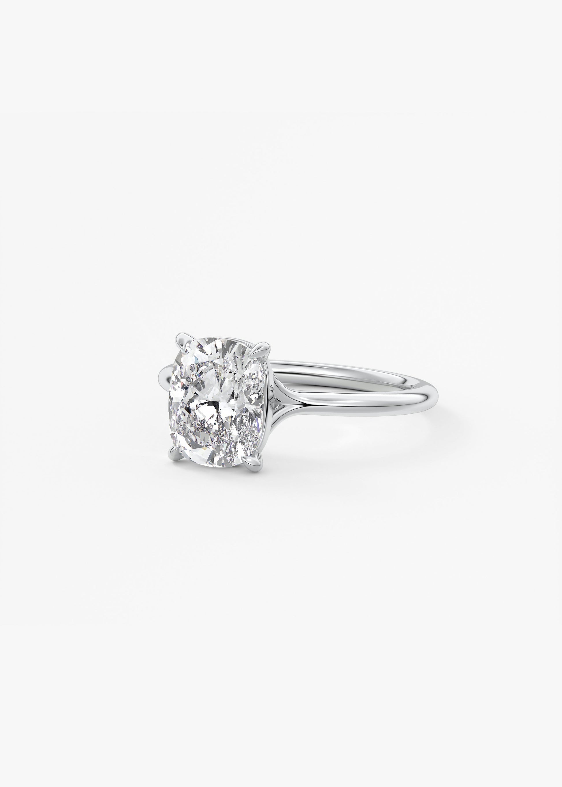 Elongated Cushion Split Shank Lab Grown Diamond Engagement Ring
