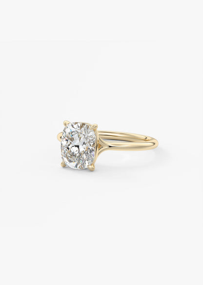 Elongated Cushion Split Shank Lab Grown Diamond Engagement Ring