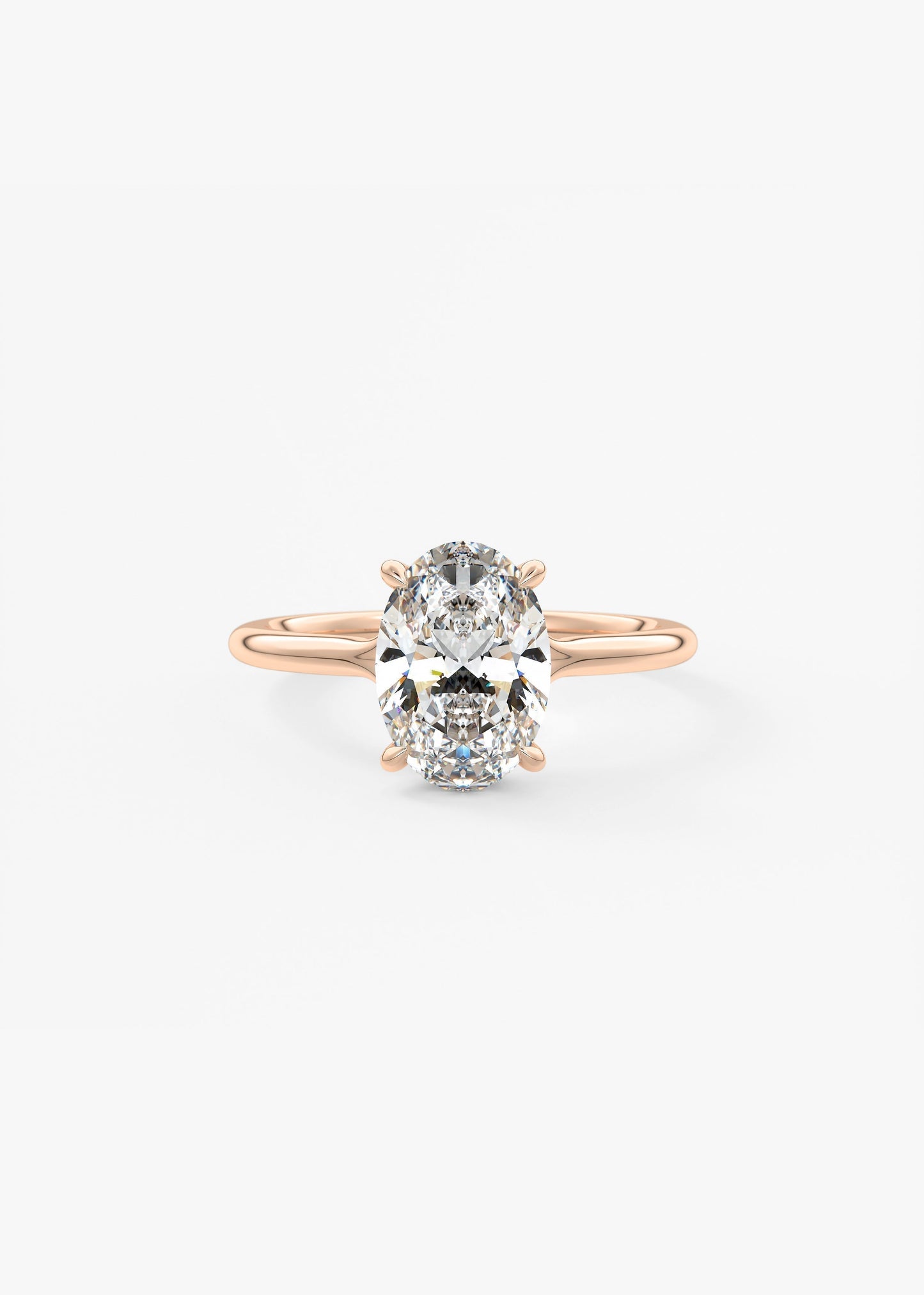 Oval Split Shank Lab Grown Diamond Engagement Ring