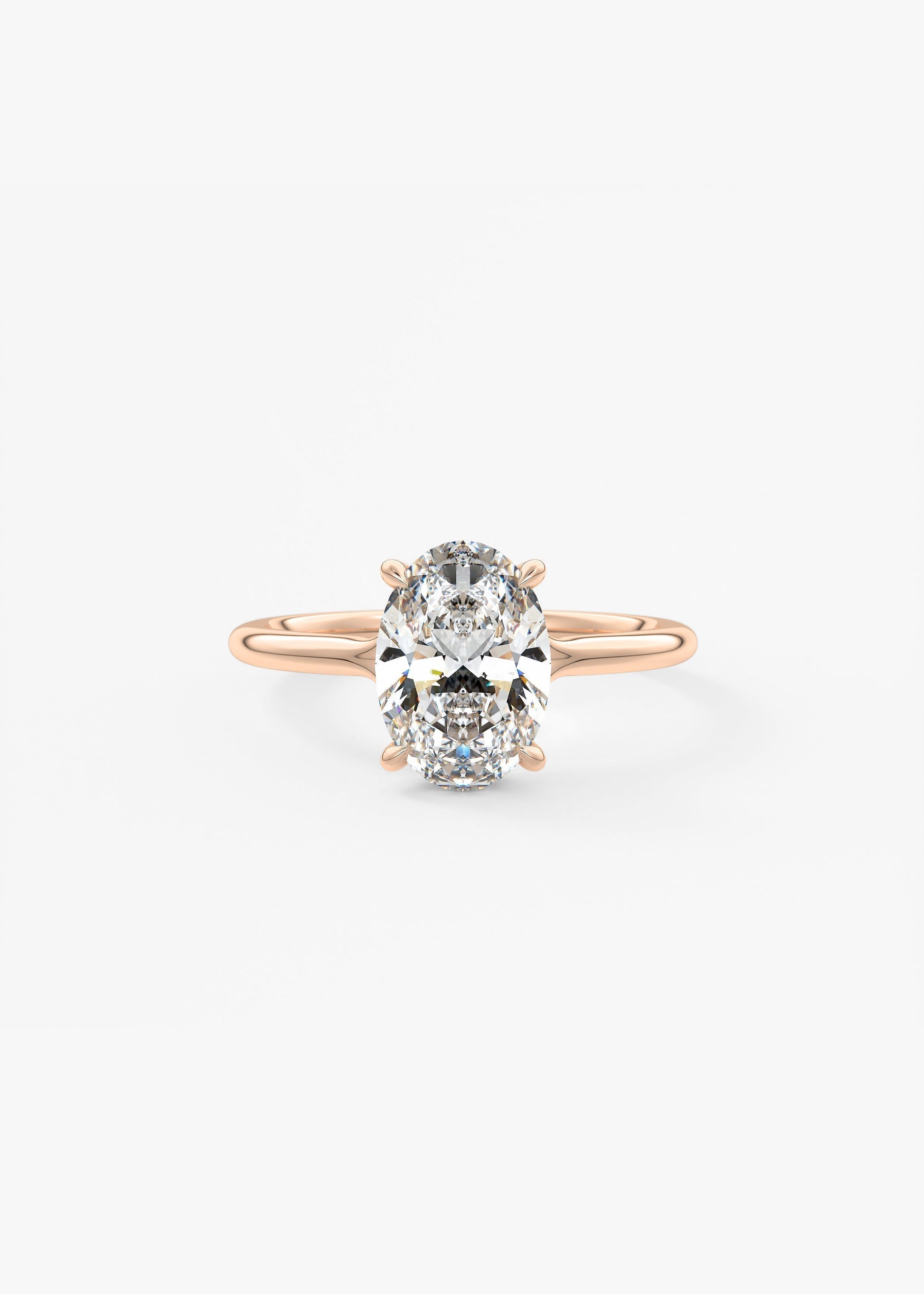 Oval Split Shank Lab Grown Diamond Engagement Ring