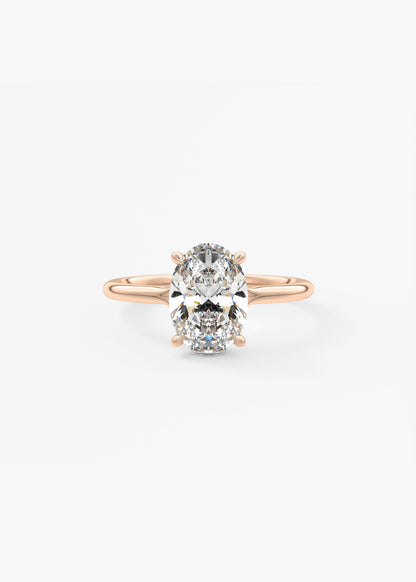 Oval Split Shank Lab Grown Diamond Engagement Ring