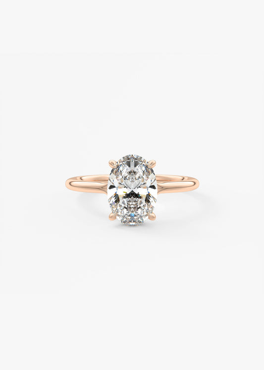 Oval Split Shank Lab Grown Diamond Engagement Ring