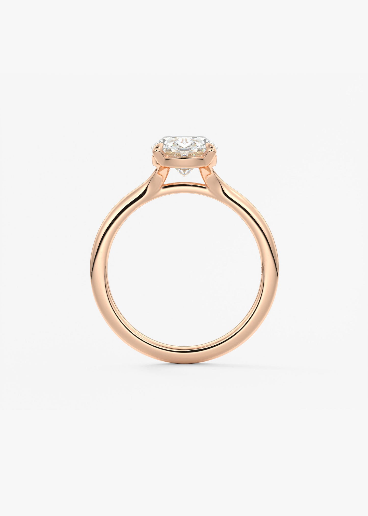 Oval Split Shank Lab Grown Diamond Engagement Ring