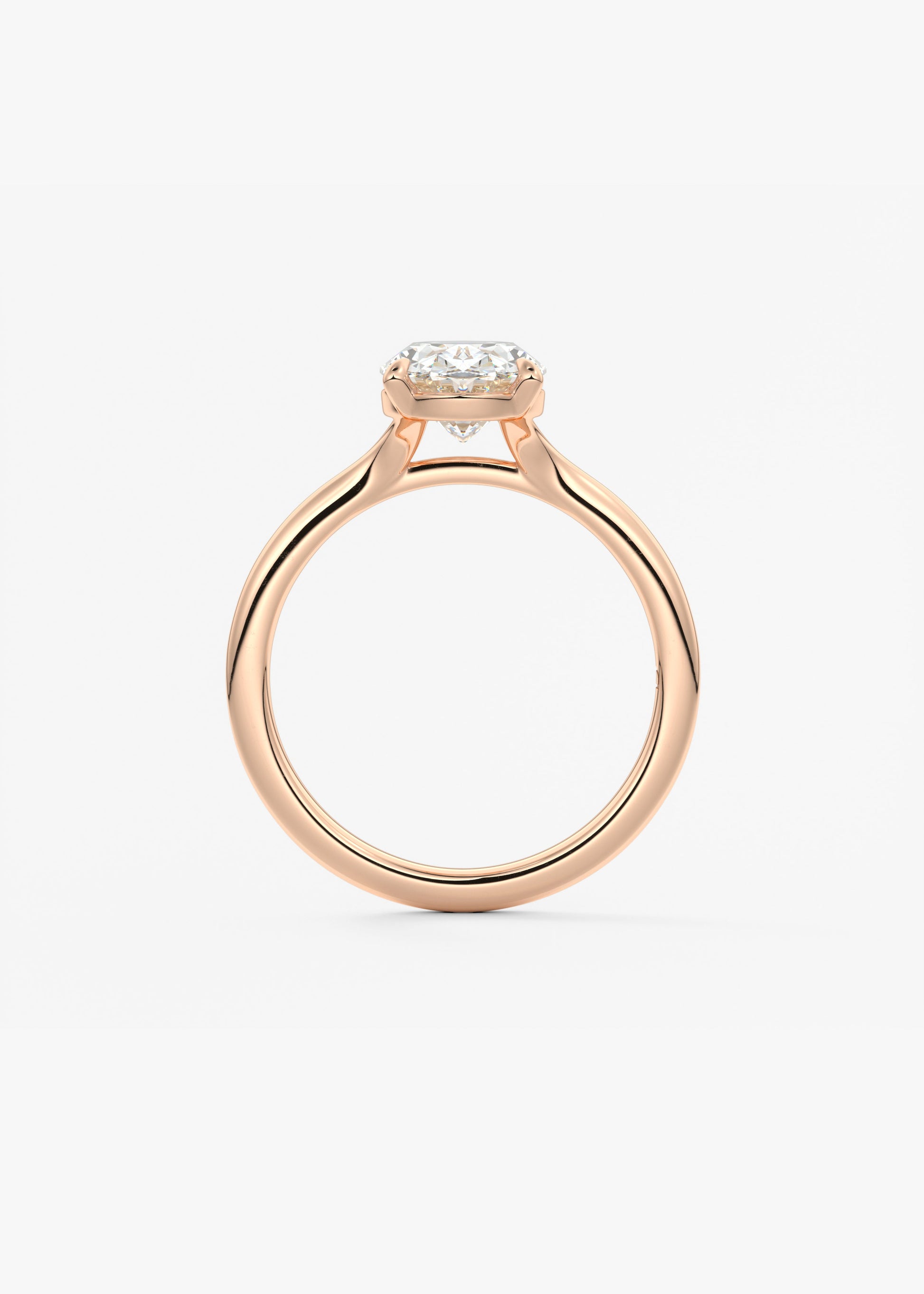 Oval Split Shank Lab Grown Diamond Engagement Ring