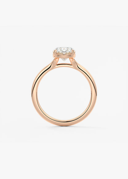 Oval Split Shank Lab Grown Diamond Engagement Ring