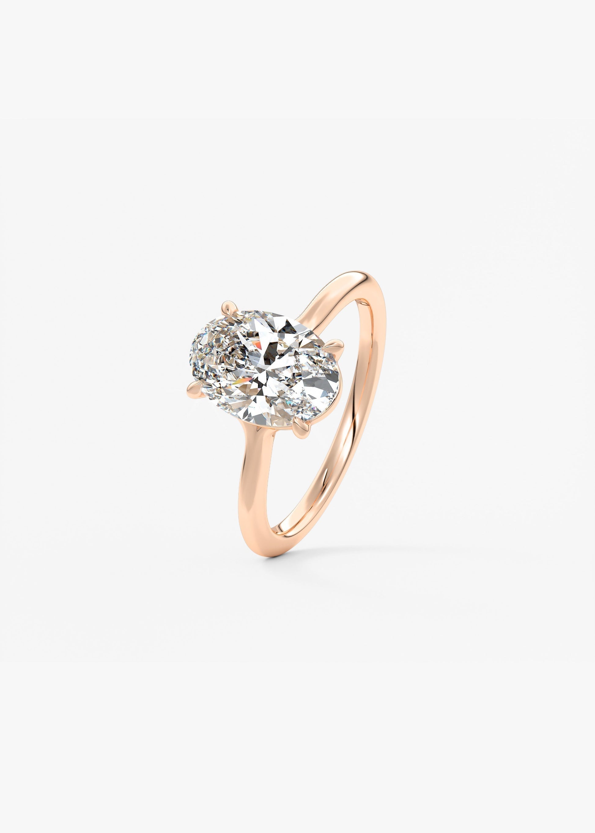 Oval Split Shank Lab Grown Diamond Engagement Ring