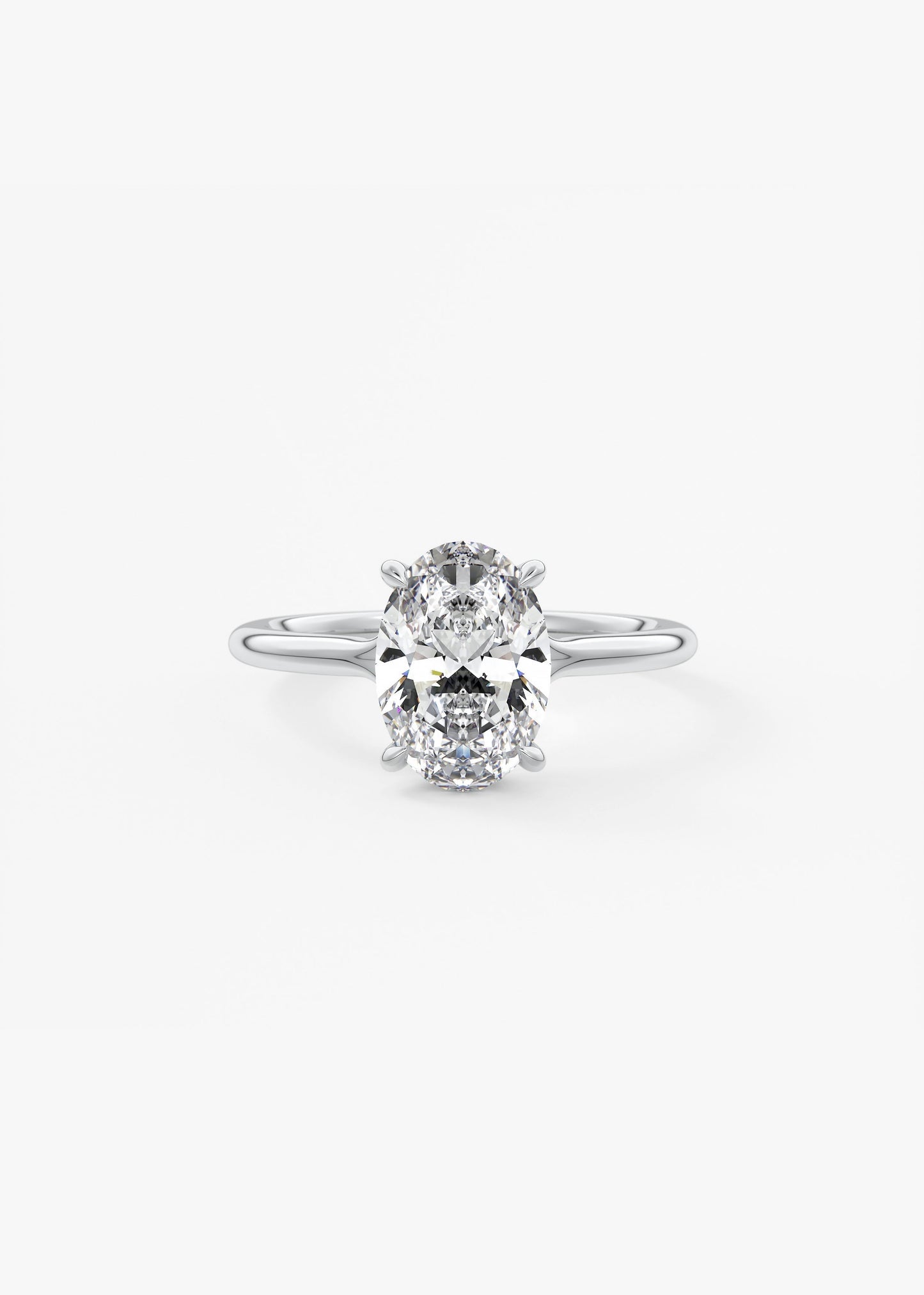 Oval Split Shank Lab Grown Diamond Engagement Ring