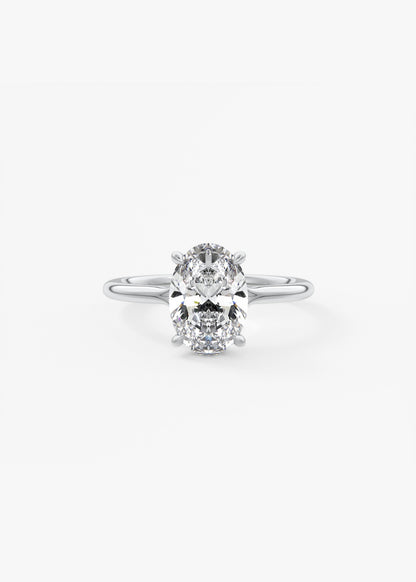 Oval Split Shank Lab Grown Diamond Engagement Ring