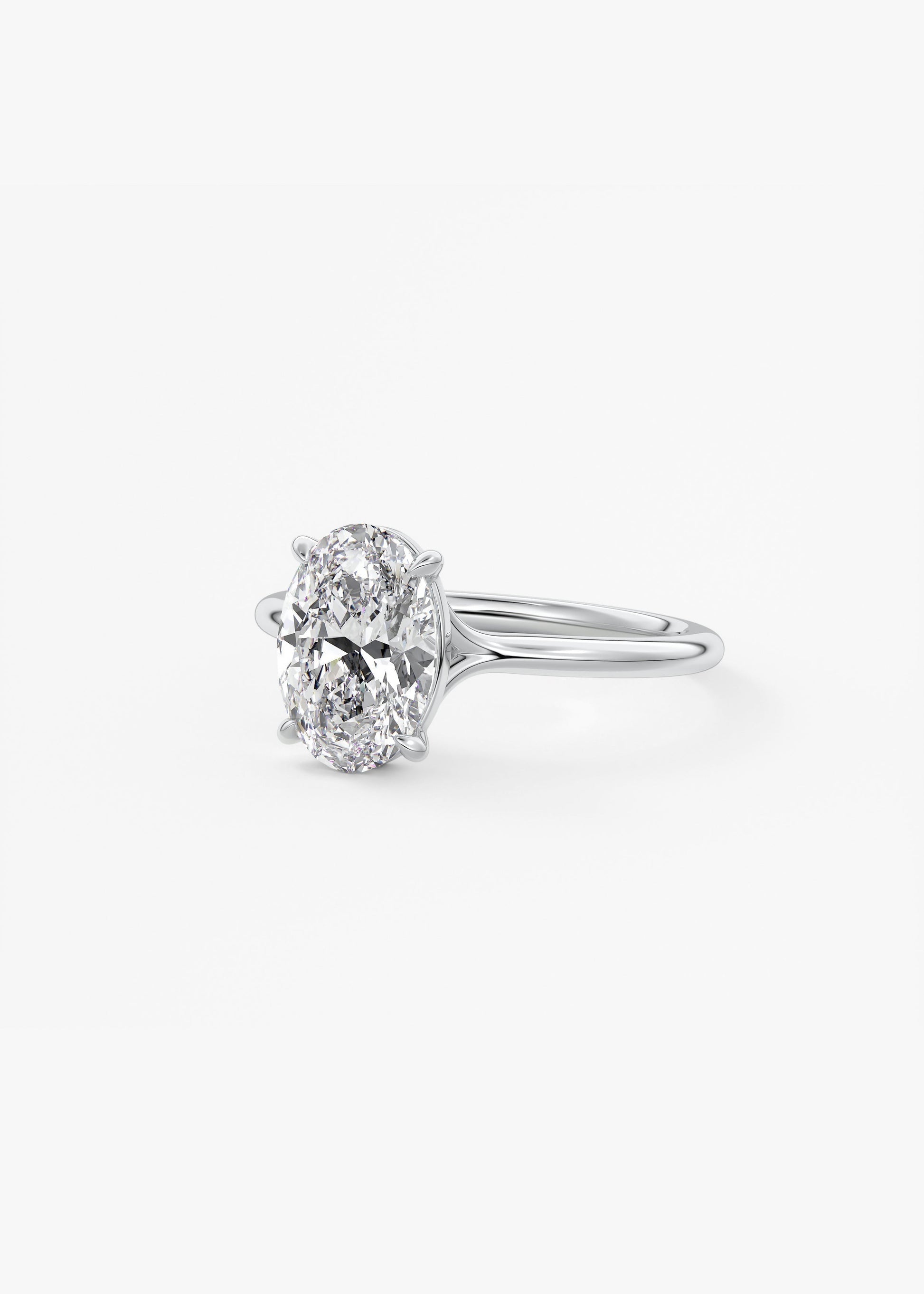 Oval Split Shank Lab Grown Diamond Engagement Ring