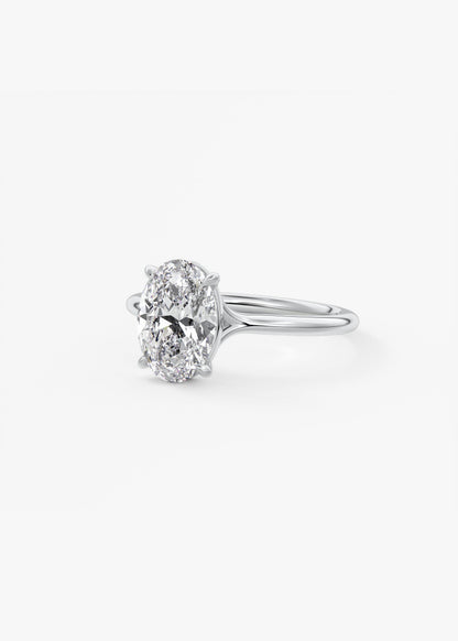 Oval Split Shank Lab Grown Diamond Engagement Ring
