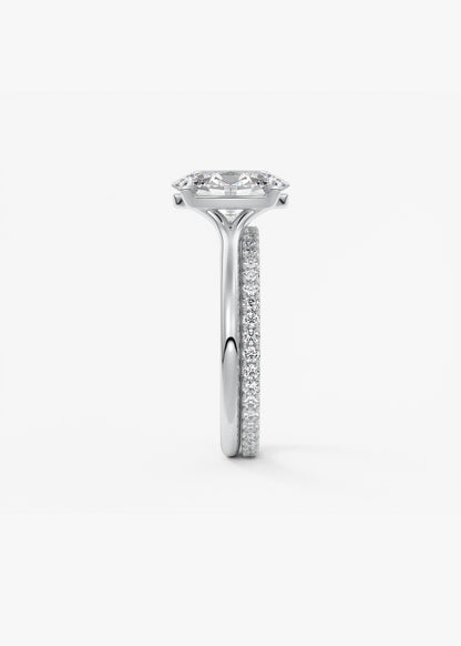 Oval Split Shank Lab Grown Diamond Engagement Ring