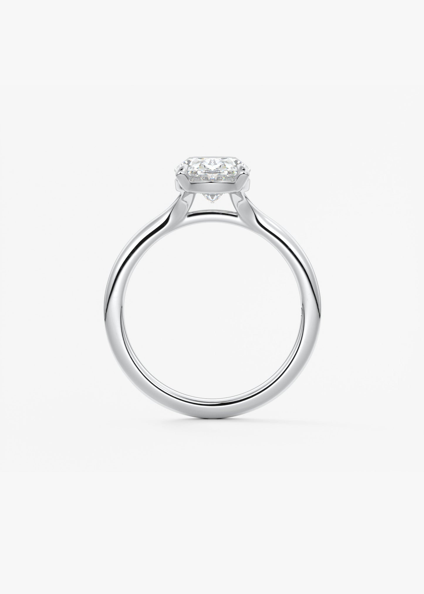 Oval Split Shank Lab Grown Diamond Engagement Ring