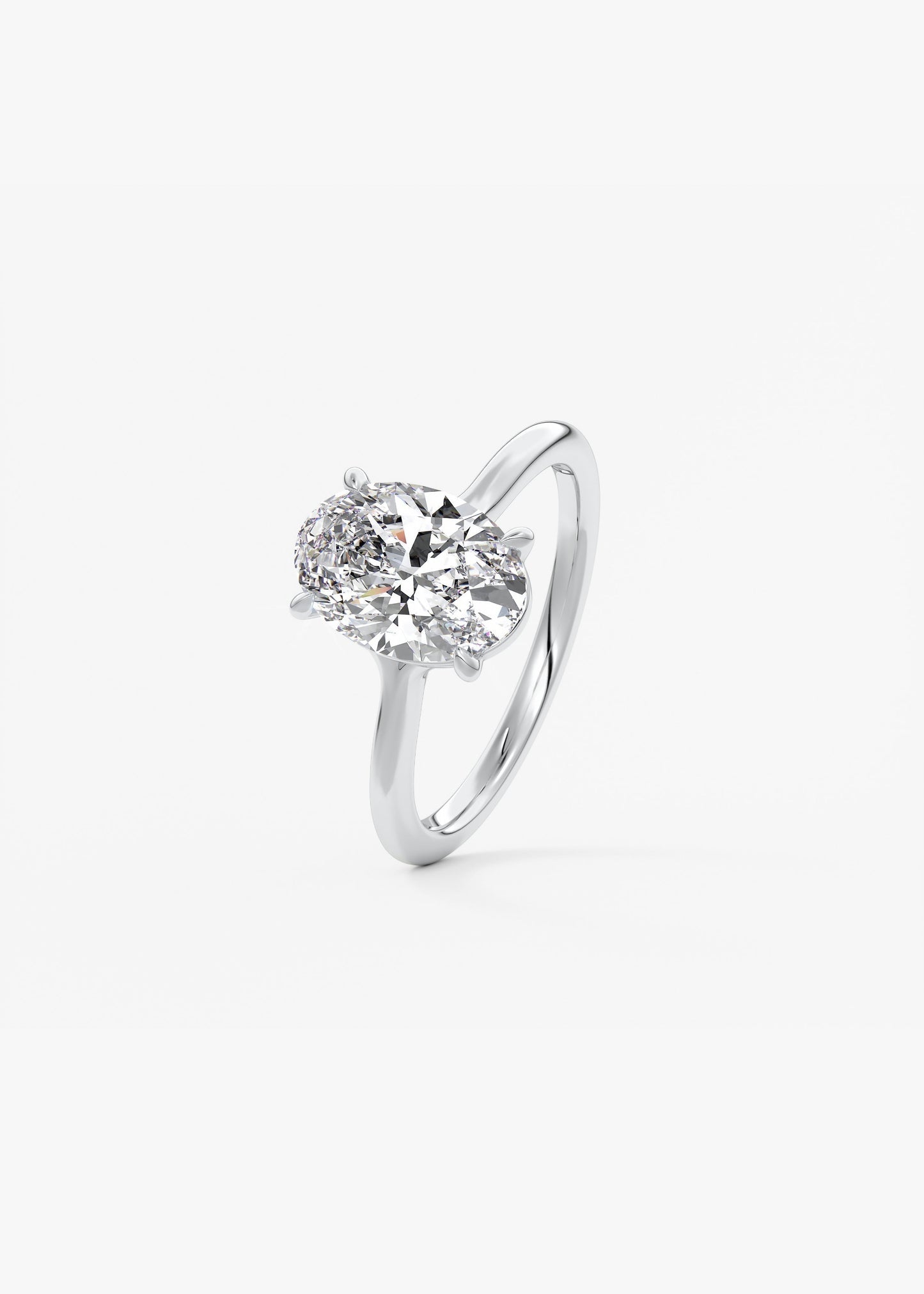 Oval Split Shank Lab Grown Diamond Engagement Ring
