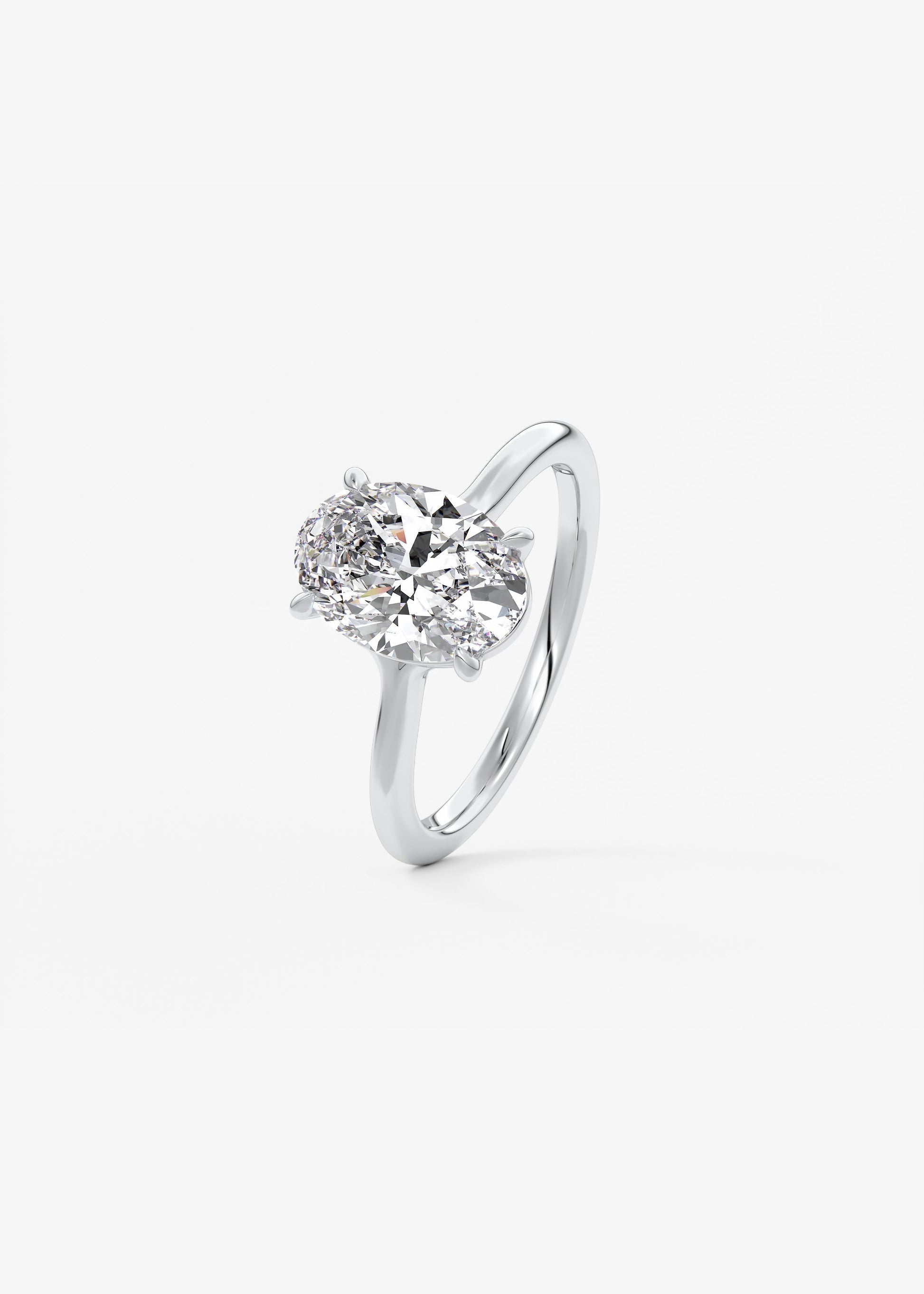 Oval Split Shank Lab Grown Diamond Engagement Ring