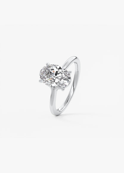 Oval Split Shank Lab Grown Diamond Engagement Ring