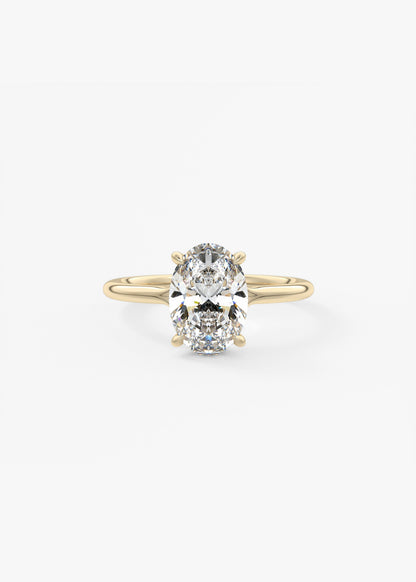 Oval Split Shank Lab Grown Diamond Engagement Ring