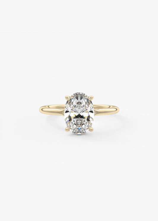 Oval Split Shank Lab Grown Diamond Engagement Ring