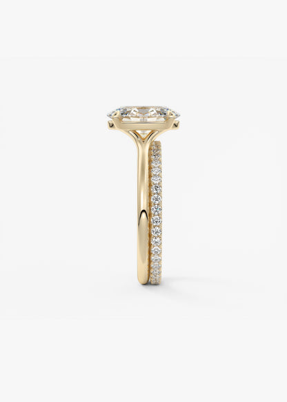 Oval Split Shank Lab Grown Diamond Engagement Ring